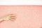 Coral and Off White Graphic Herringbone Print Polyester Crepe Woven Fabric by the yard ATW00137